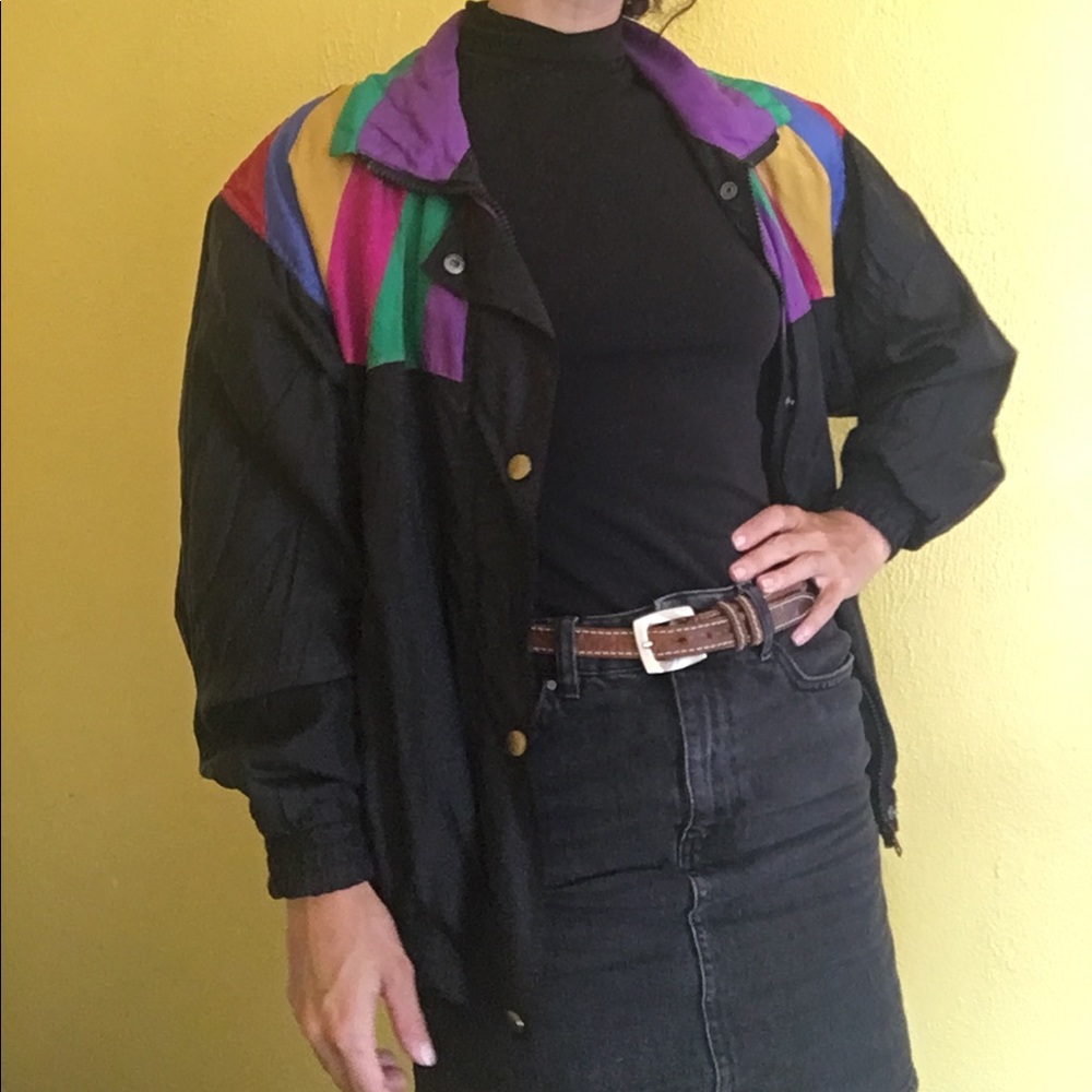 1980s vintage silk windbreaker jacket